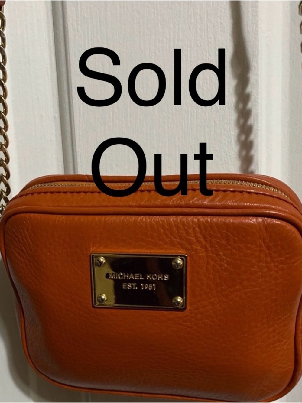 Michael Kors Tangerine Crossbody Bag with Gold Chain, Preowned in GUC